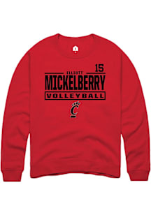 Elliott Mickelberry Cincinnati Bearcats Mens Red NIL Stacked Box Player Crew