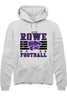 Jayden Rowe Rally Mens White K-State Wildcats NIL Striped Player Hood