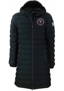Cutter and Buck Inter Miami CF Womens Black Mission Ridge Repreve Long Heavy Weight Jacket