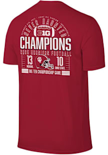 Indiana Hoosiers Crimson 2025 Big Ten Football Champions Never Daunted Short Sleeve T Shirt