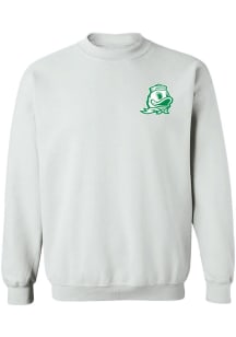 Womens Oregon Ducks White Vive La Fete Impressions Crew Sweatshirt