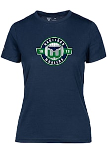 Levelwear Hartford Whalers Womens Navy Blue Maddox Grail Short Sleeve T-Shirt