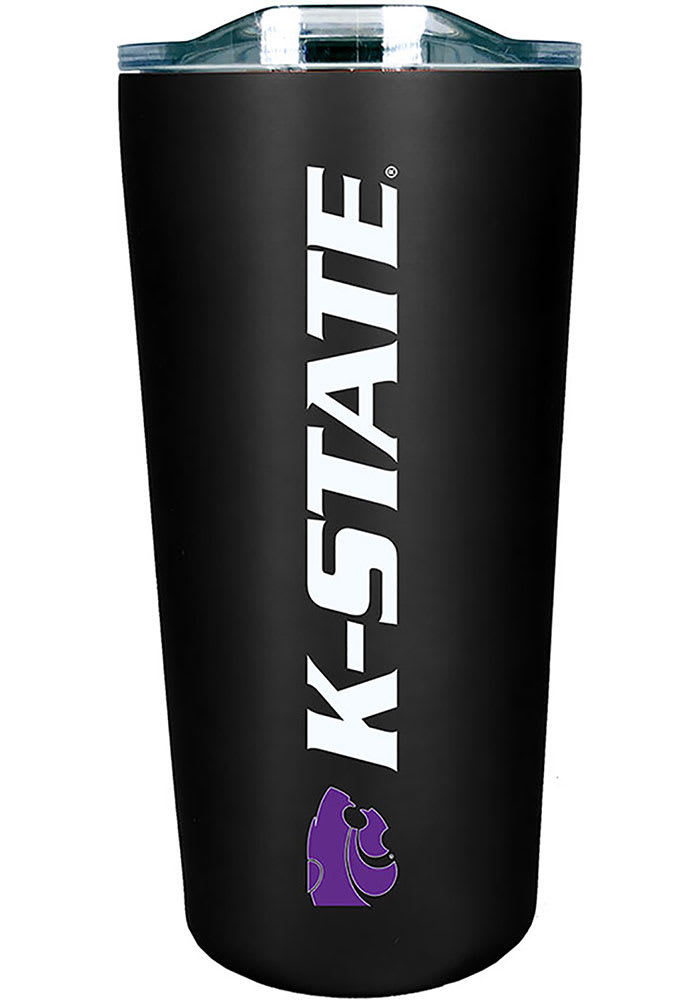 K-State Wildcats Team Logo 18oz Soft Touch Stainless Steel Tumbler - Black