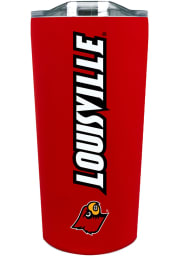 Louisville Cardinals Team Logo 18oz Soft Touch Stainless Steel Tumbler - Red