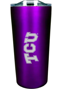 TCU Horned Frogs Team Logo 18oz Soft Touch Stainless Steel Tumbler - Purple