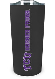 TCU Horned Frogs Team Logo 18oz Soft Touch Stainless Steel Tumbler - Black