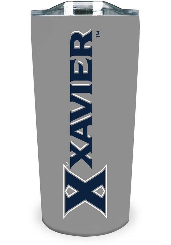 Xavier Musketeers Team Logo 18oz Soft Touch Stainless Steel Tumbler - Silver
