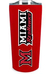 Miami RedHawks 18 oz Soft Touch Stainless Steel Tumbler - Red