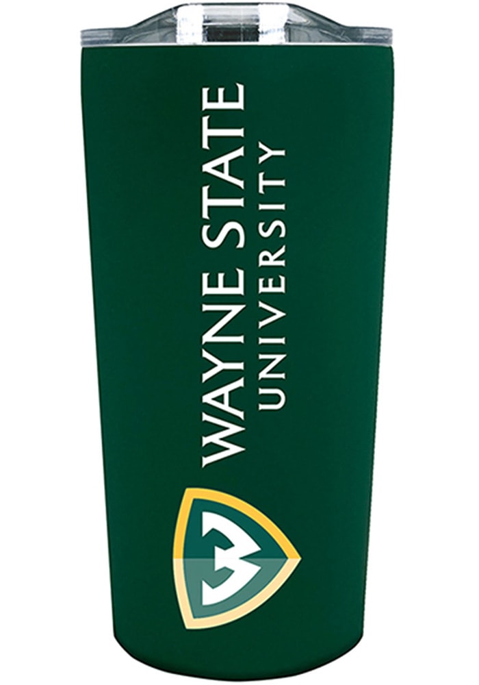 Wayne State Warriors 18 oz Soft Touch Stainless Steel Tumbler - Green