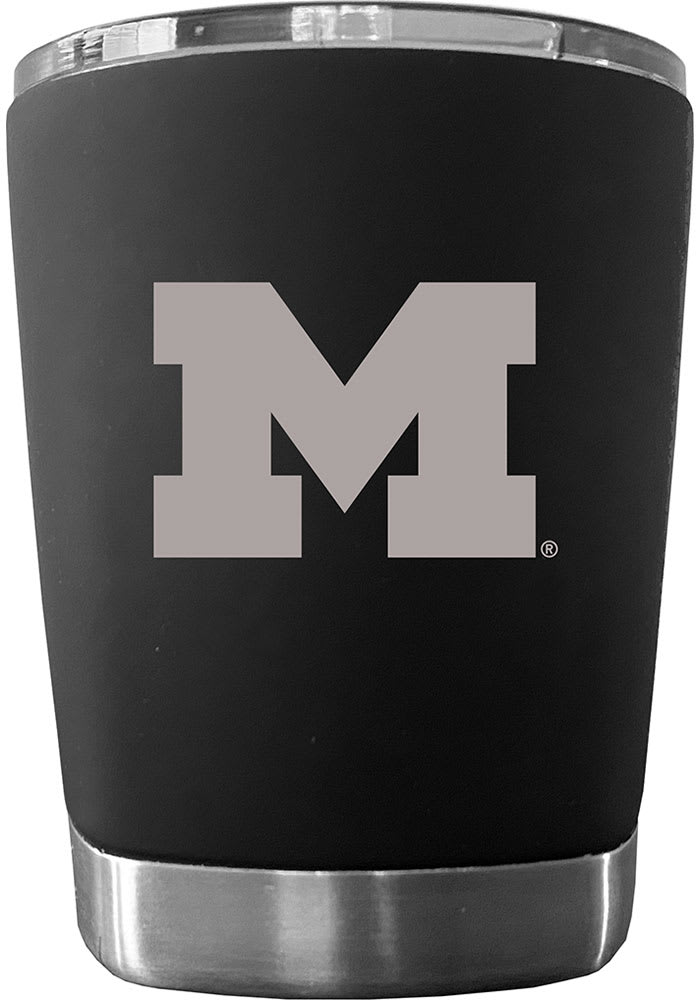 Michigan Wolverines 12 oz Low Ball Stainless Steel Tumbler - Black