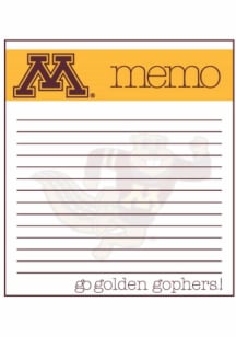 White Minnesota Golden Gophers Memo Notepad