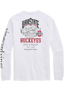 Vineyard Vines Ohio State Buckeyes Mens White Whale Long Sleeve Crew Sweatshrt
