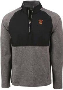 Cutter and Buck Tuskegee University Mens Black Adapt Eco Hybrid Long Sleeve Qtr Zip Pullover