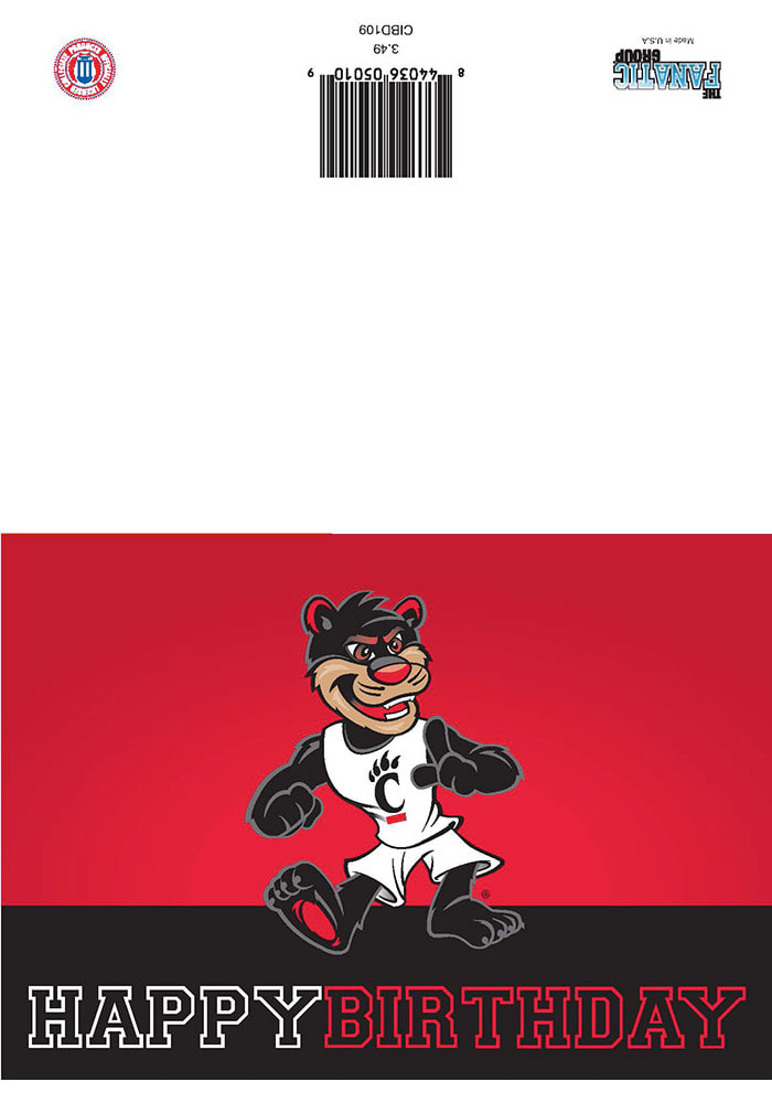 Cincinnati Bearcats Birthday Card