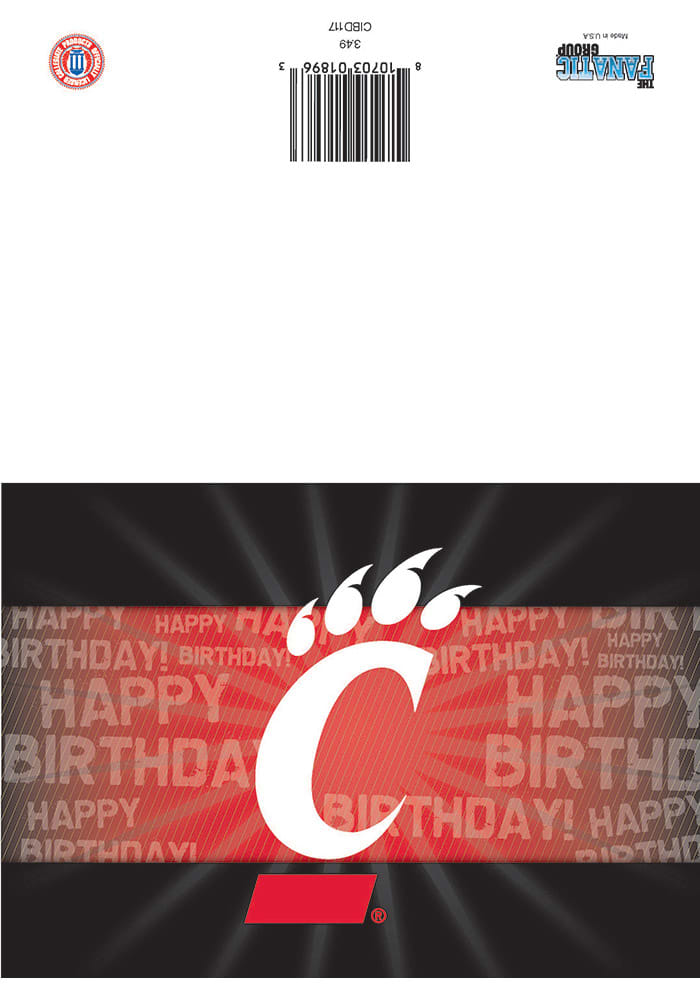 Cincinnati Bearcats Birthday Design Card