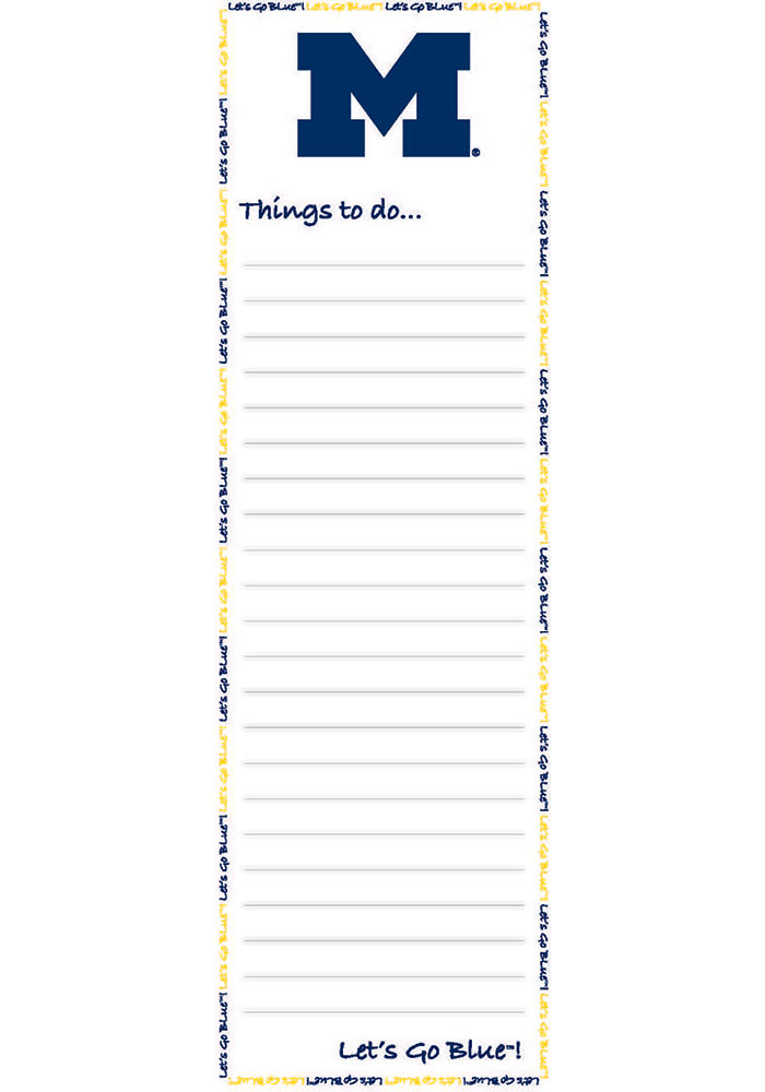 Michigan Wolverines To Do List Pad Notepad