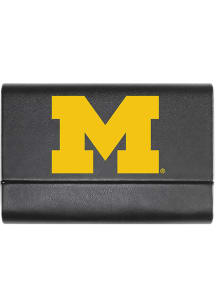 Michigan Wolverines Leather Business Card Holder