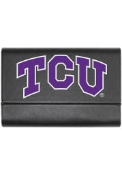TCU Horned Frogs Leather Business Card Holder