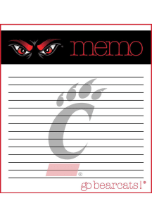 Cincinnati Bearcats Small Memo Notepad