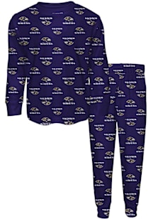 Baltimore Ravens Boys All Over Print PJ Set - Purple