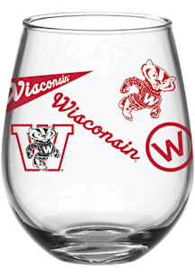 Wisconsin Badgers  Stemless Wine Glass -