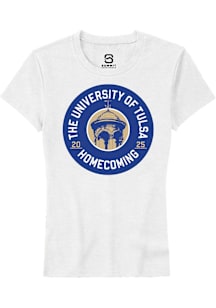 Summit Sportswear Tulsa Golden Hurricane Womens White HOMECOMING 2025 Short Sleeve T-Shirt