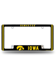 Iowa Hawkeyes Classic All Over Chrome License Plate Frame - White