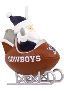 Dallas Cowboys Santa Football Sled Ornament