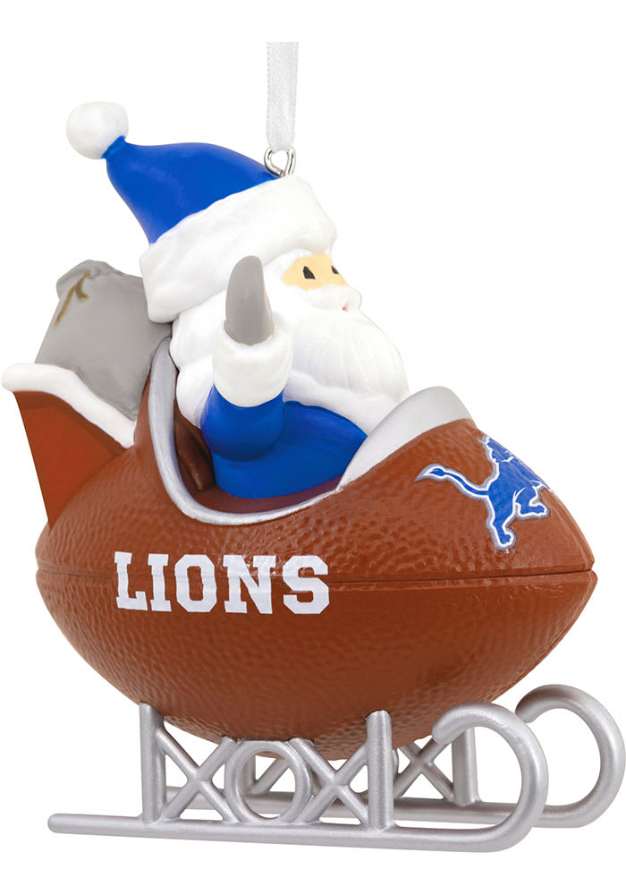 Detroit Lions Santa Football Sled Ornament