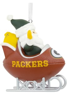 Green Bay Packers Santa Football Sled Ornament