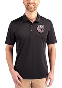 Cutter and Buck Indiana Hoosiers Mens Black 2025 CFP National Champions Prospect Short Sleeve Polo