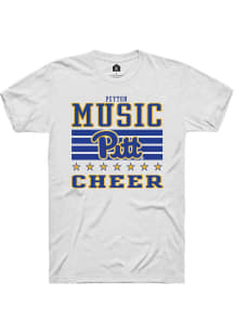 Peyton Music Rally Mens White Pitt Panthers NIL Striped Player T Shirt