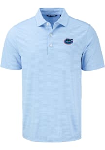 Cutter and Buck Florida Gators Mens Light Blue Fine Line Short Sleeve Polo