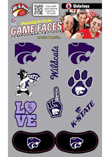 Purple K-State Wildcats Multi-Design Face Tattoo