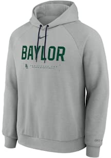 Nike Baylor Bears Mens Grey Practice Fleece Long Sleeve Hoodie