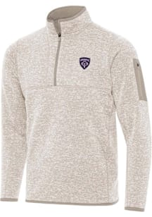 Antigua Louisville City FC Mens Oatmeal Fortune Long Sleeve Qtr Zip Pullover