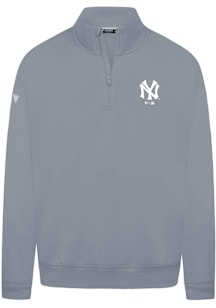 Levelwear New York Yankees Mens Grey Murray Core Long Sleeve Qtr Zip Pullover