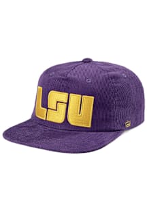 Homefield LSU Tigers Purple Wordmark Corduroy Mens Snapback Hat