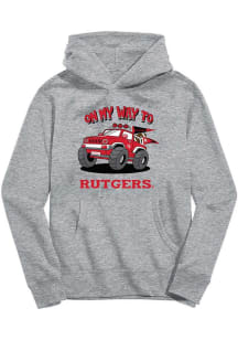 Youth Rutgers Scarlet Knights Grey Vive La Fete On My Way Long Sleeve Hooded Sweatshirt