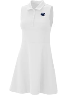 Womens Penn State Nittany Lions White Columbia Heat Seal Match Short Sleeve Dress