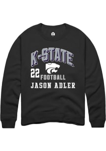 Jason Adler Rally Mens Black K-State Wildcats NIL Arch Logo Player Crew