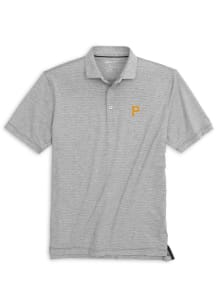 Johnnie O Pittsburgh Pirates Mens Charcoal Lyndon Short Sleeve Fashion Polo