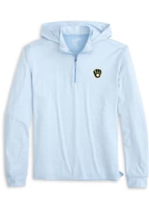 Johnnie O Milwaukee Brewers Mens Light Blue Hybrid Long Sleeve Hoodie