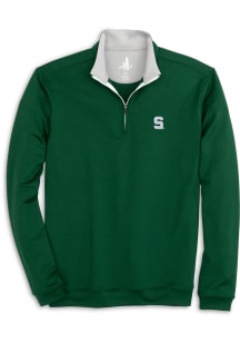Johnnie O Michigan State Spartans Mens Green Diaz Lightweight Long Sleeve 1/4 Zip Pullover