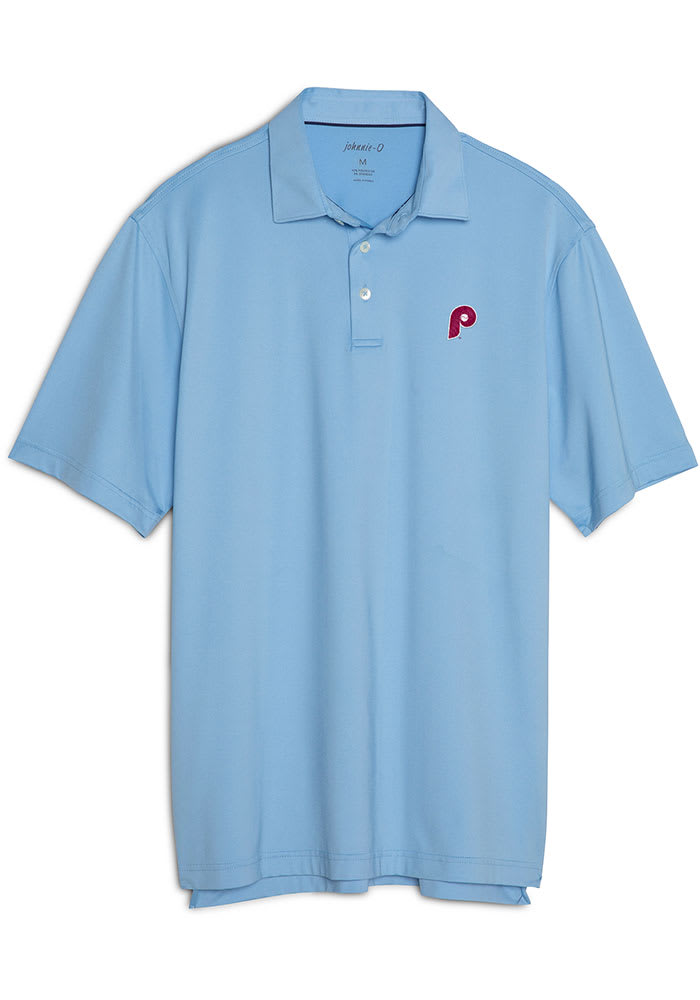 Philadelphia Phillies Mens Light Blue Birdie Short Sleeve Polo
