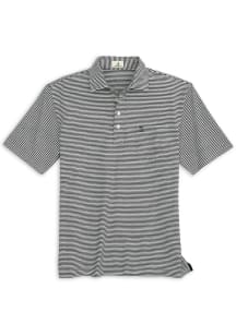 Johnnie O Michigan State Spartans Mens Charcoal Nelly Striped Pocket Short Sleeve Polo