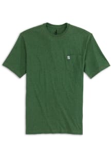 Johnnie O Michigan State Spartans Green Heathered Tyler Pocket Short Sleeve Fashion T Shirt