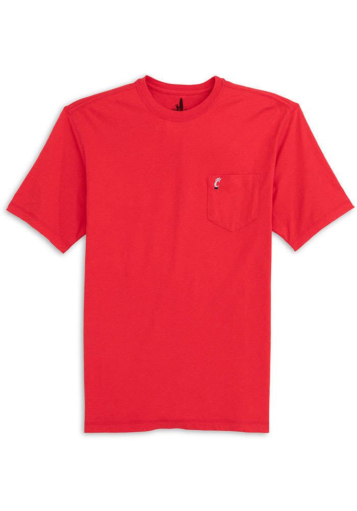 Johnnie O Cincinnati Bearcats Red Heathered Tyler Pocket Short Sleeve Fashion T Shirt