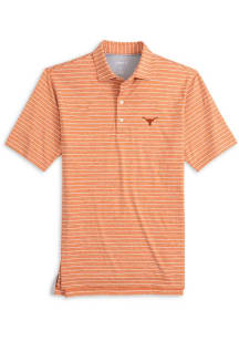 Johnnie O Texas Longhorns Mens Burnt Orange Newton Heathered Stripe Short Sleeve Polo