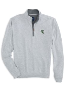 Johnnie O Michigan State Spartans Mens Grey Sully Long Sleeve 1/4 Zip Pullover